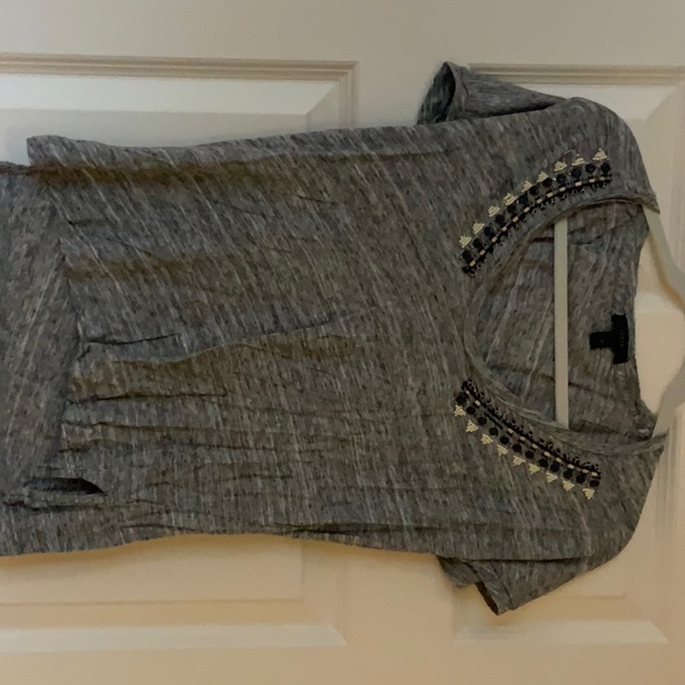 J.Crew Gray Shirt with Beading